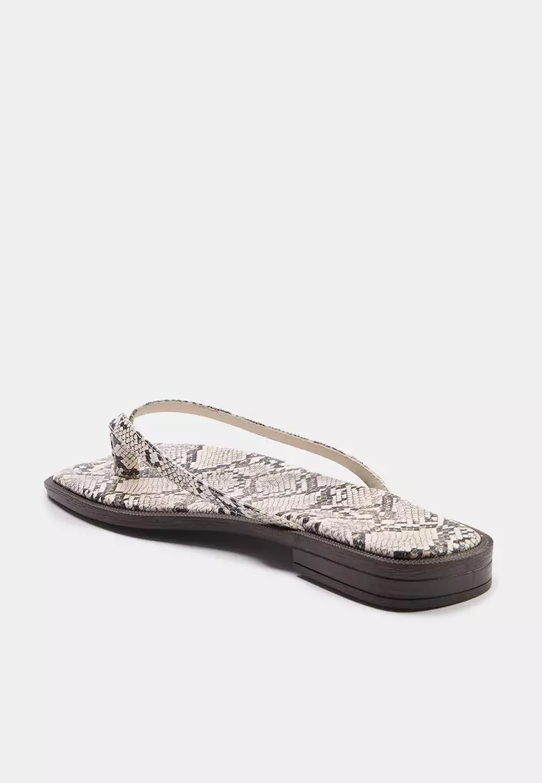 Snake Print Flip Flops