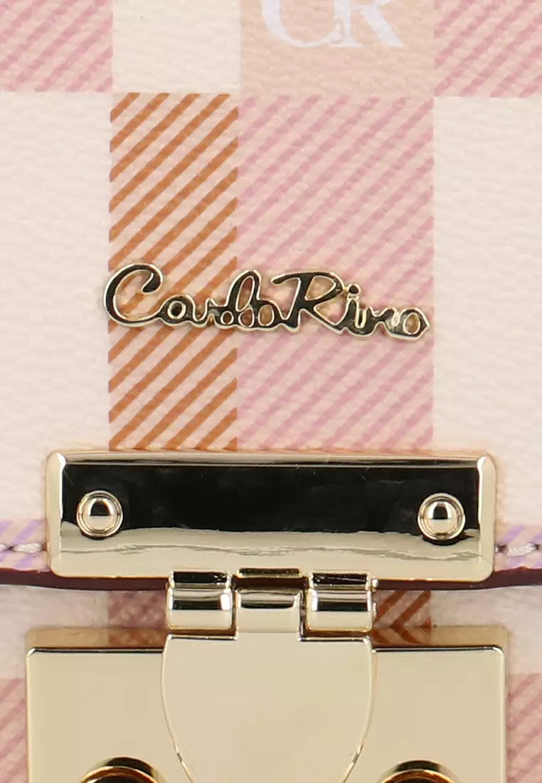 CR Dainty Check Shoulder Bag - Peach