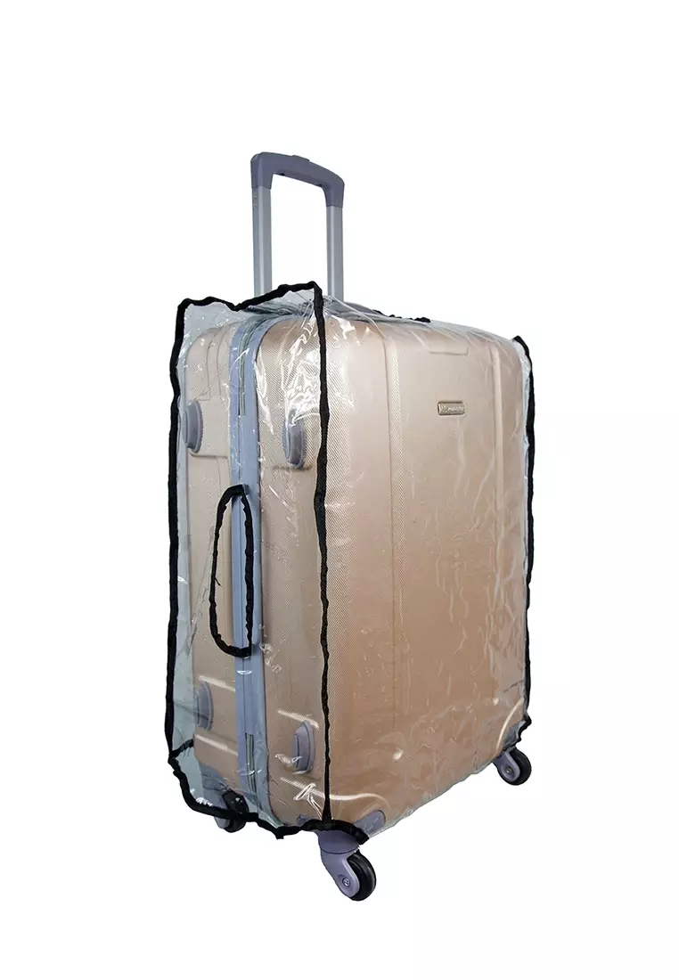 Sarung Koper - Luggage Cover Polos Travel Time SM01 Ukuran M untuk Koper 24-25 inch - transparan