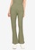 Public Desire green Ribbed Shaped Flare Trousers A98CBAA1E5D3ABGS_1