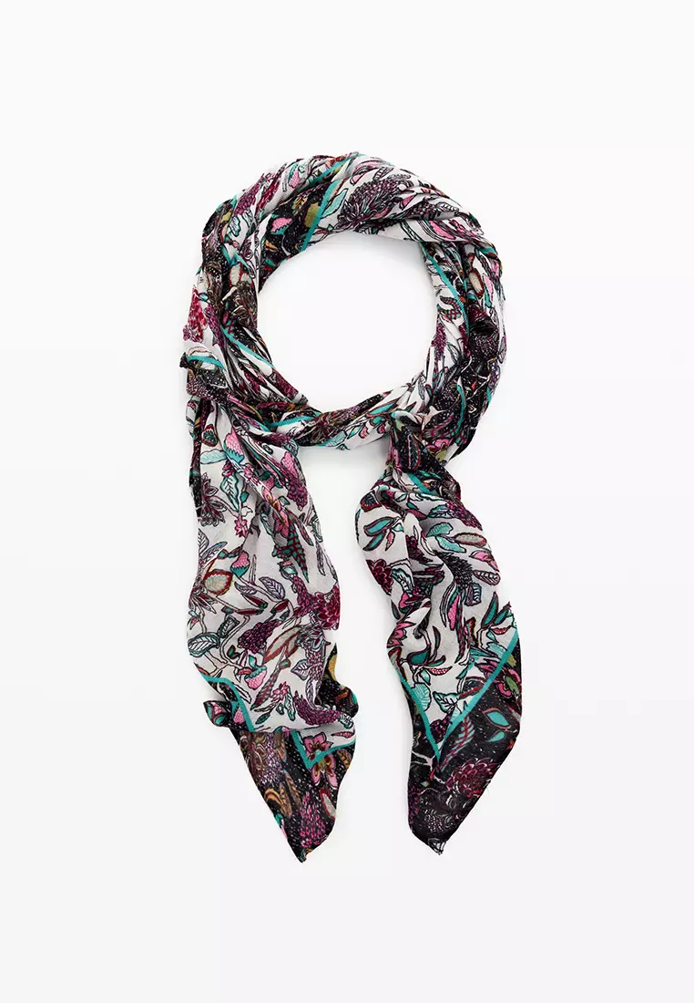 Foulard Écharpe Rectangle Desigual 'Goddess' Motifs Aquarelle