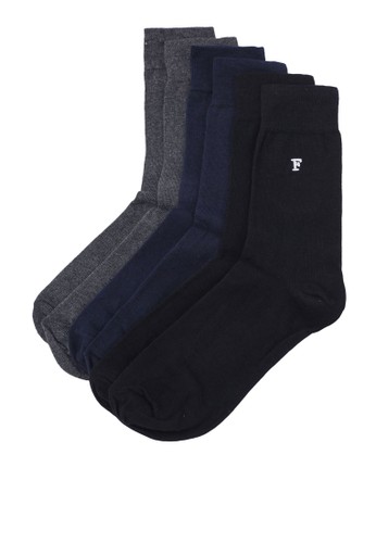 French Connection blue 3 Pack Waterfall Socks 161A4AAE683704GS_1