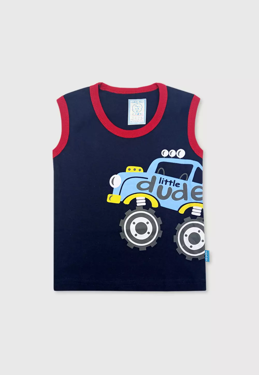 Wakakids Baju Singlet Bayi Anak Laki Laki Usi 6 Bulan Hingga 12 Bulan Setelan Celana Jeans Motif Little Tractor 3425 Navy