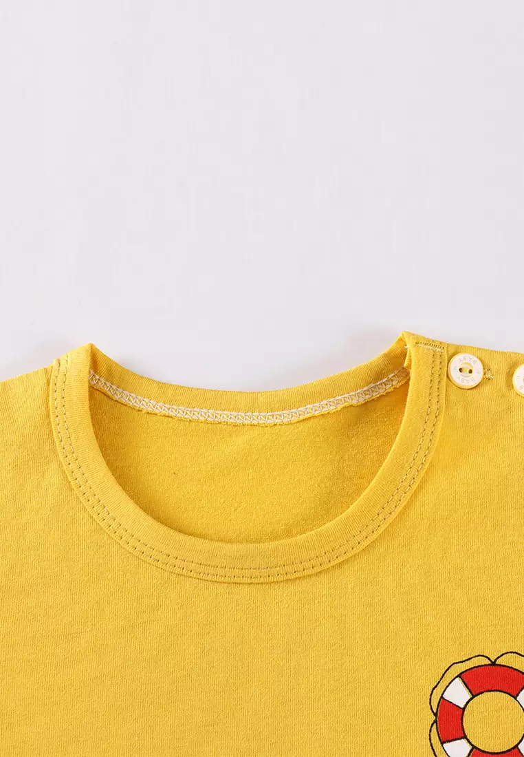 Setelan Bayi Baju Anak Laki Laki Oblong Lengan Pendek Set Celana Kaos Motif Lucu Ice Cream Import Venrz 4312