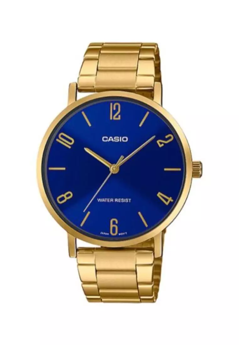 Casio Men s Analog Watch MTP VT01G 2B2 Stainless Steel Band Gold Watch