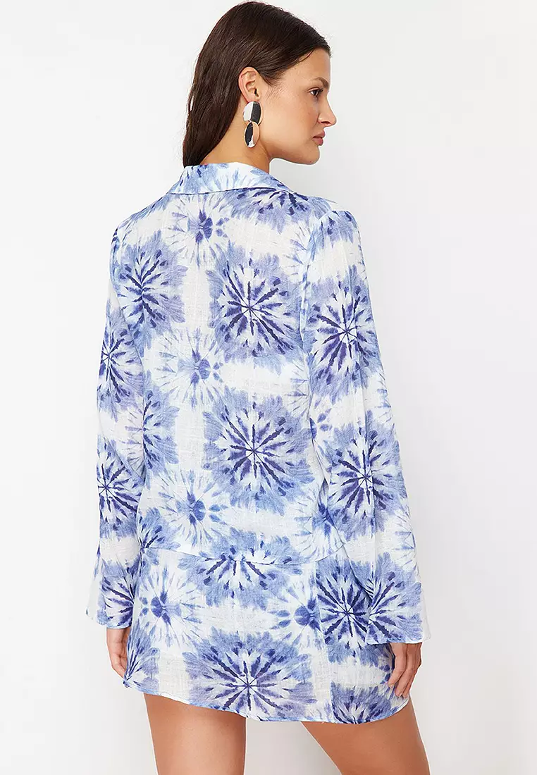 Patterned Crop Shirt