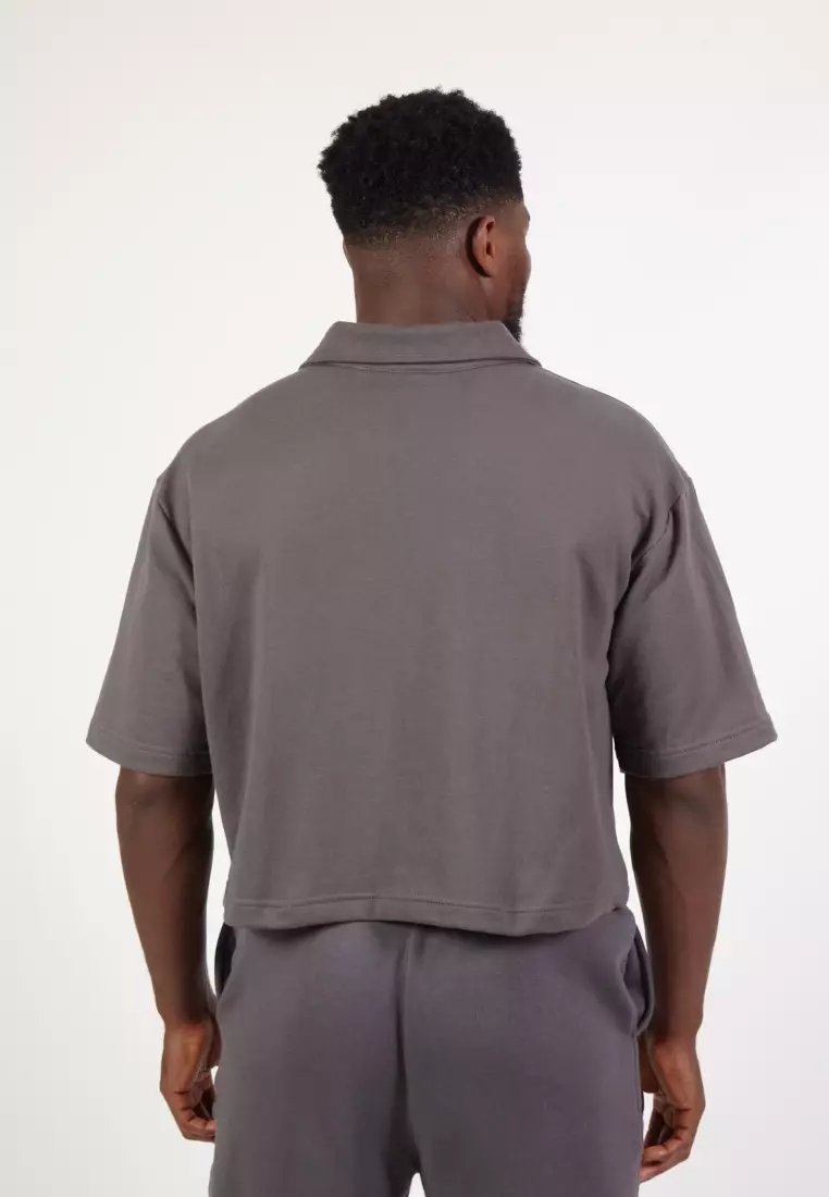VEDECI X OCWA JD SPORTY CROP POLO SHIRT ASH GREY