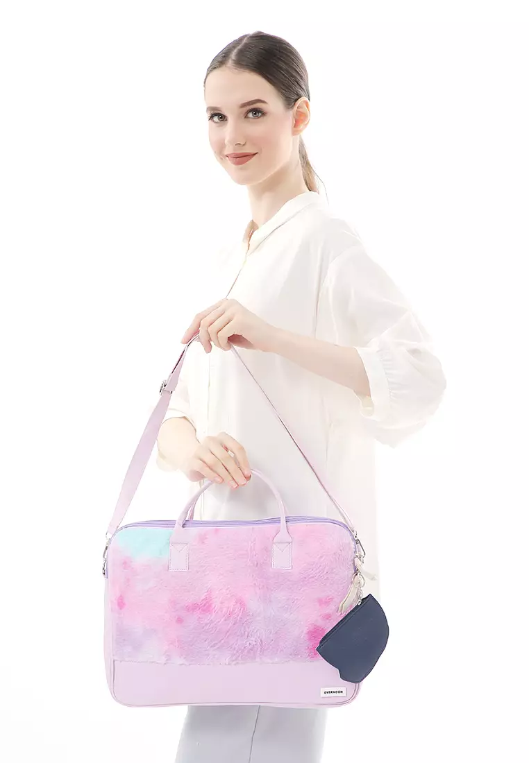 Shania Laptop SlingBag Fluffy Purple Pink With Mini Pouch - Purple 1 Rainbow