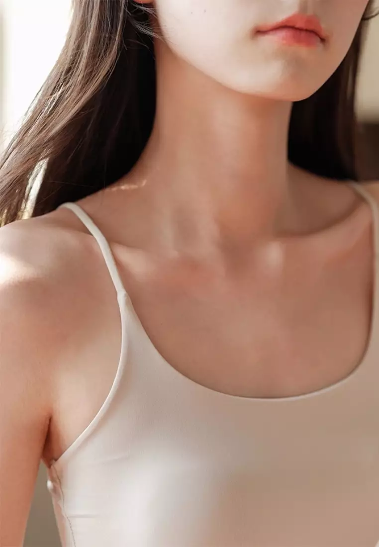 Premium Alaia Seamless Ice Silk Bralette Inner Top in Nude