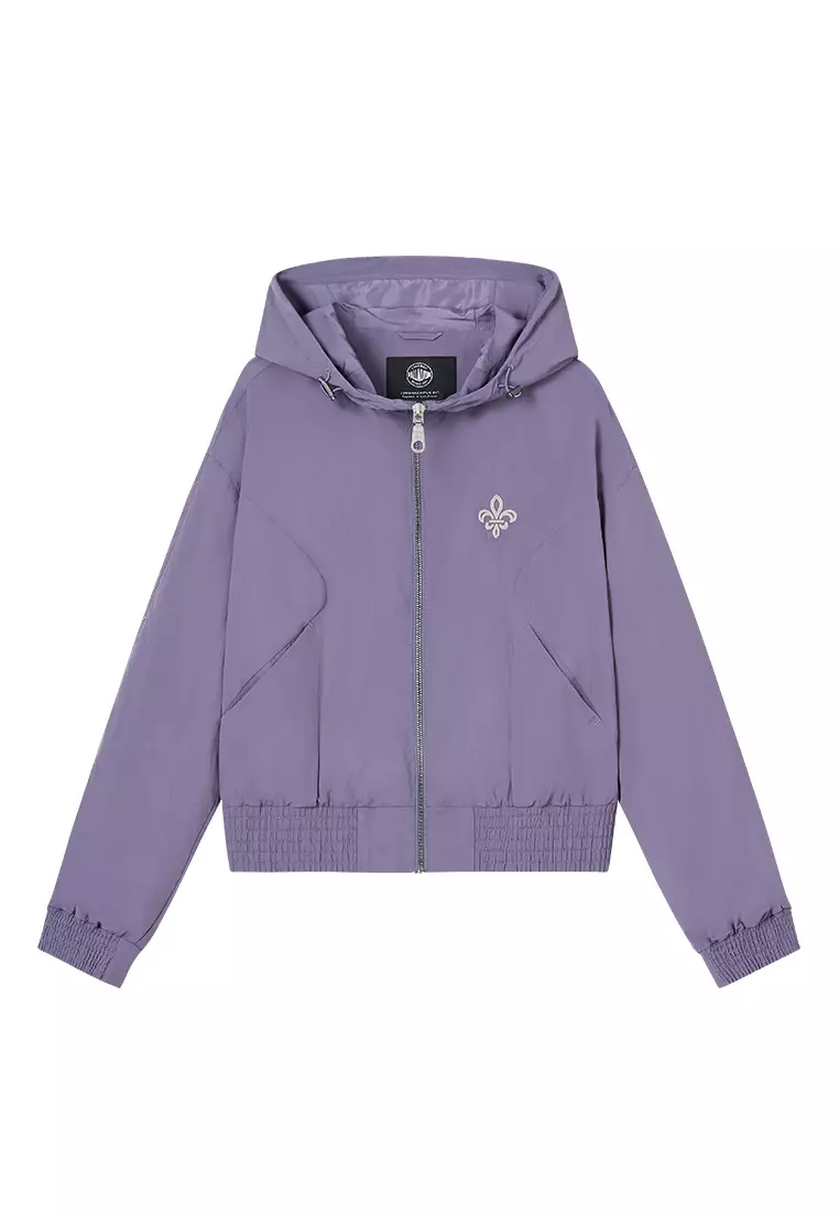 WOMEN'S LOGO LOOSE FIT SIDE STRIPED HOODED JACKET