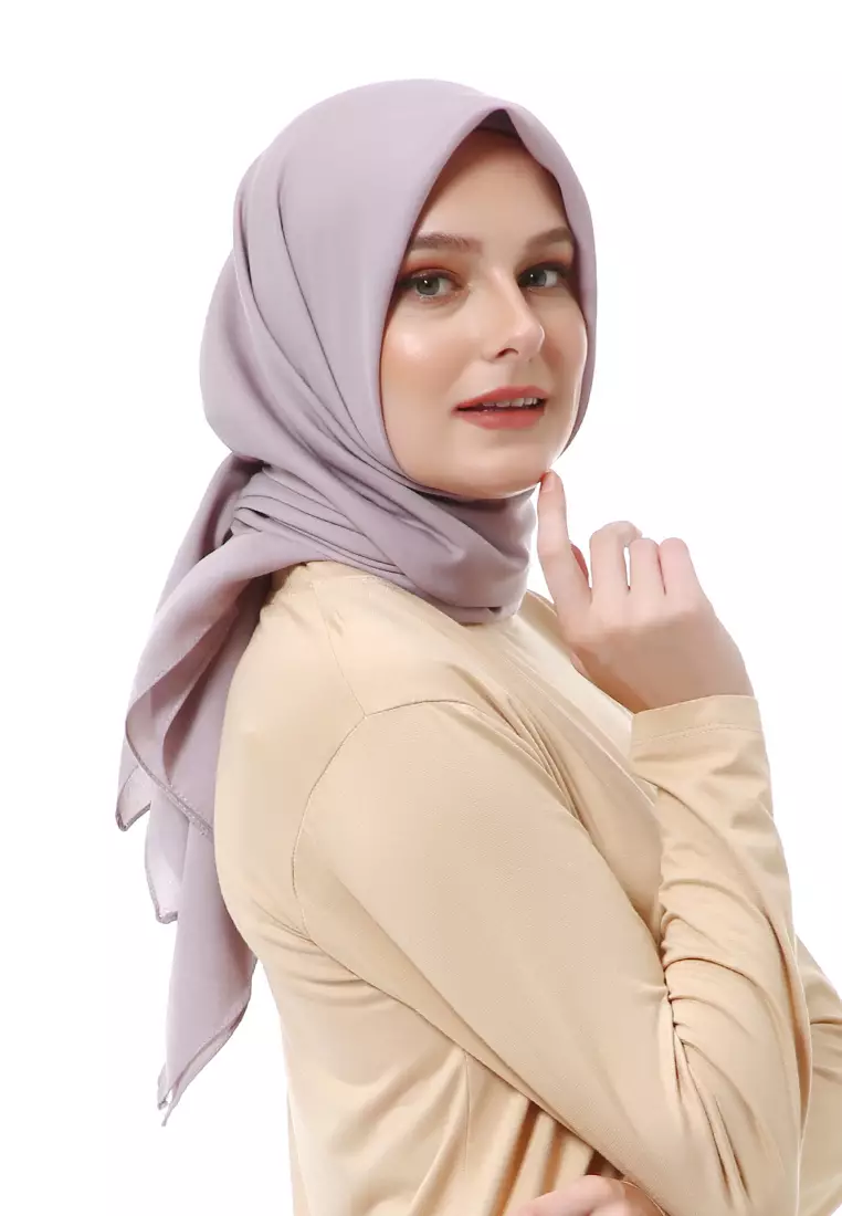 Vierra Jilbab Segiempat Paris Polos Premium Best Style - Silver