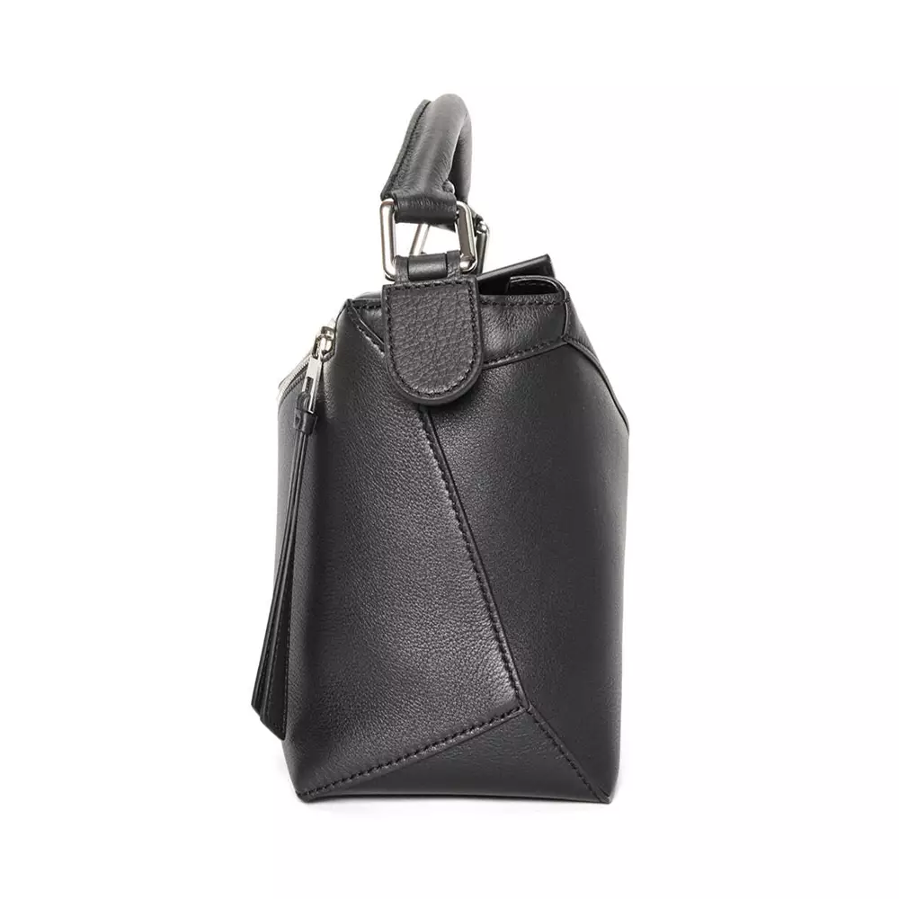 Small Puzzle Edge Bag in Classic Calfskin Black Shw
