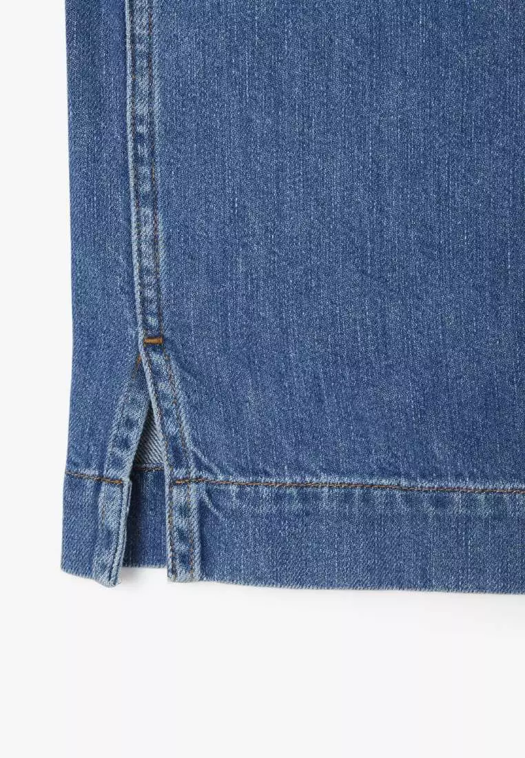 Oversized Lightweight Denim Polo Shirt