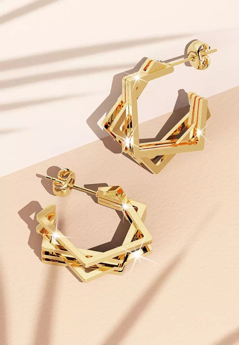 Aligania Hoop Gold Layered Earrings