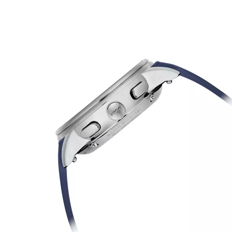 Jam Tangan Pria MIDO Baroncelli M027.625.17.041.00 Chronograph Moonphase Blue Dial Blue Rubber Strap