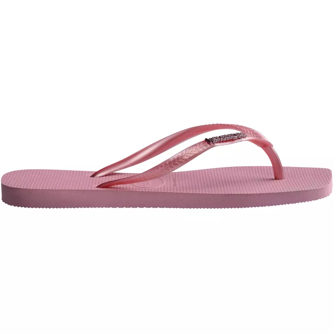 Havaianas Slim Square Logo Metallic Bl/Ro/Blu - Sandal Wanita
