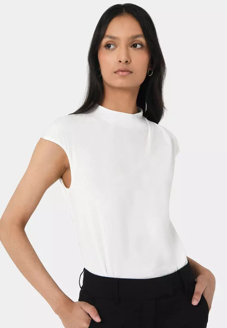 Mallory Draped Shoulder Blouse