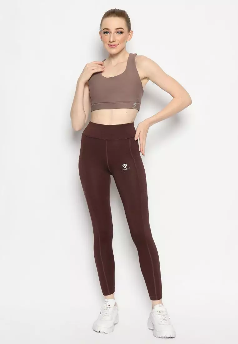 Fitwear - Sportbra Olahraga Wanita SAMANTHA [CAGED PLAIN] - PEANUT BROWN