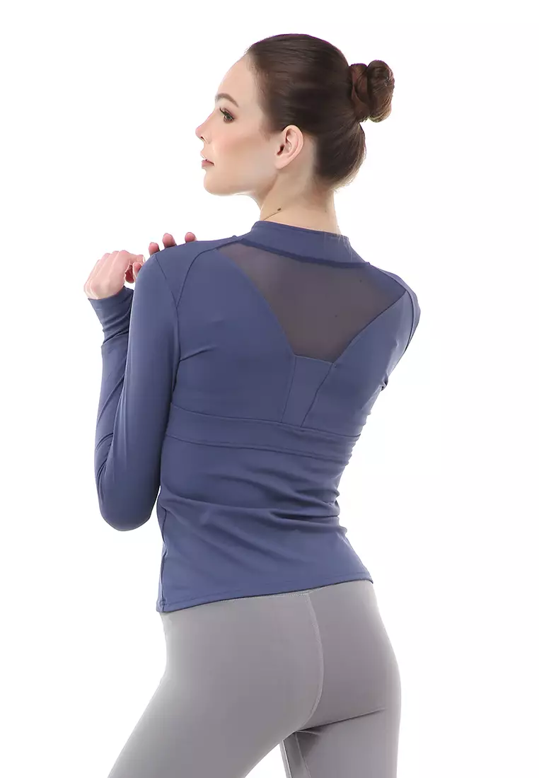 Mikayla Jaket Olahraga Wanita Lengan Panjang Sportwear Stylish Material Polyester ORIGINAL - Navy