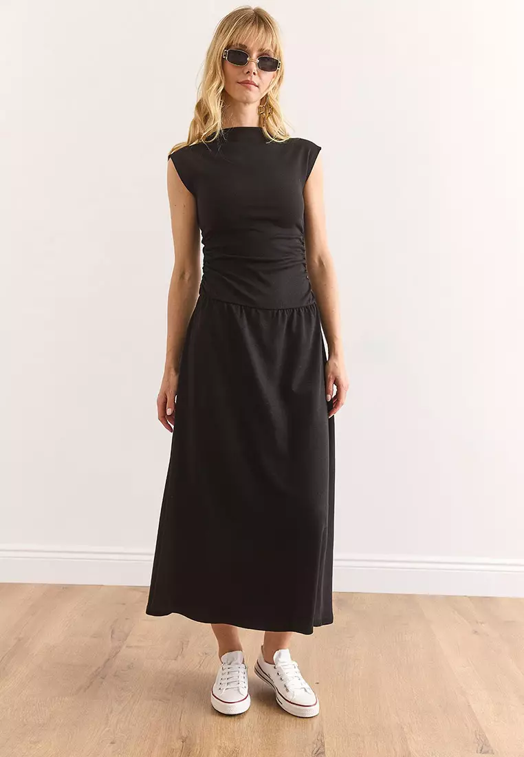 Waist Fitted Steel Interlock Dress