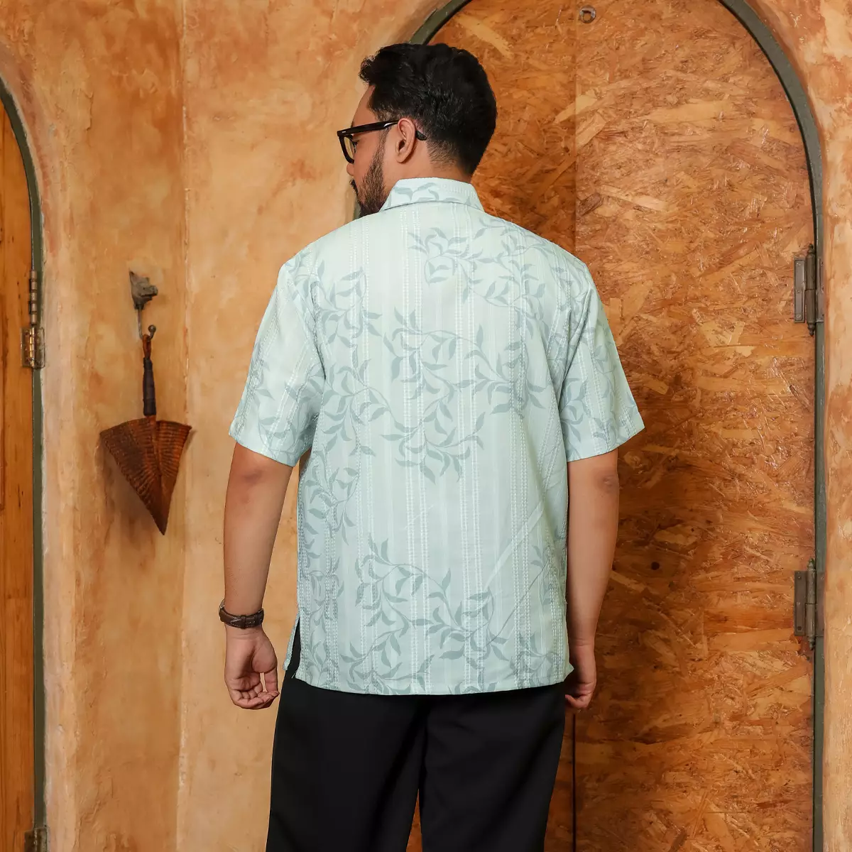 [Raya Collection] ZM Zaskia Mecca - Raisey Blue - Kemeja Pria Pendek - Primadona Series Edisi Lilya Senja