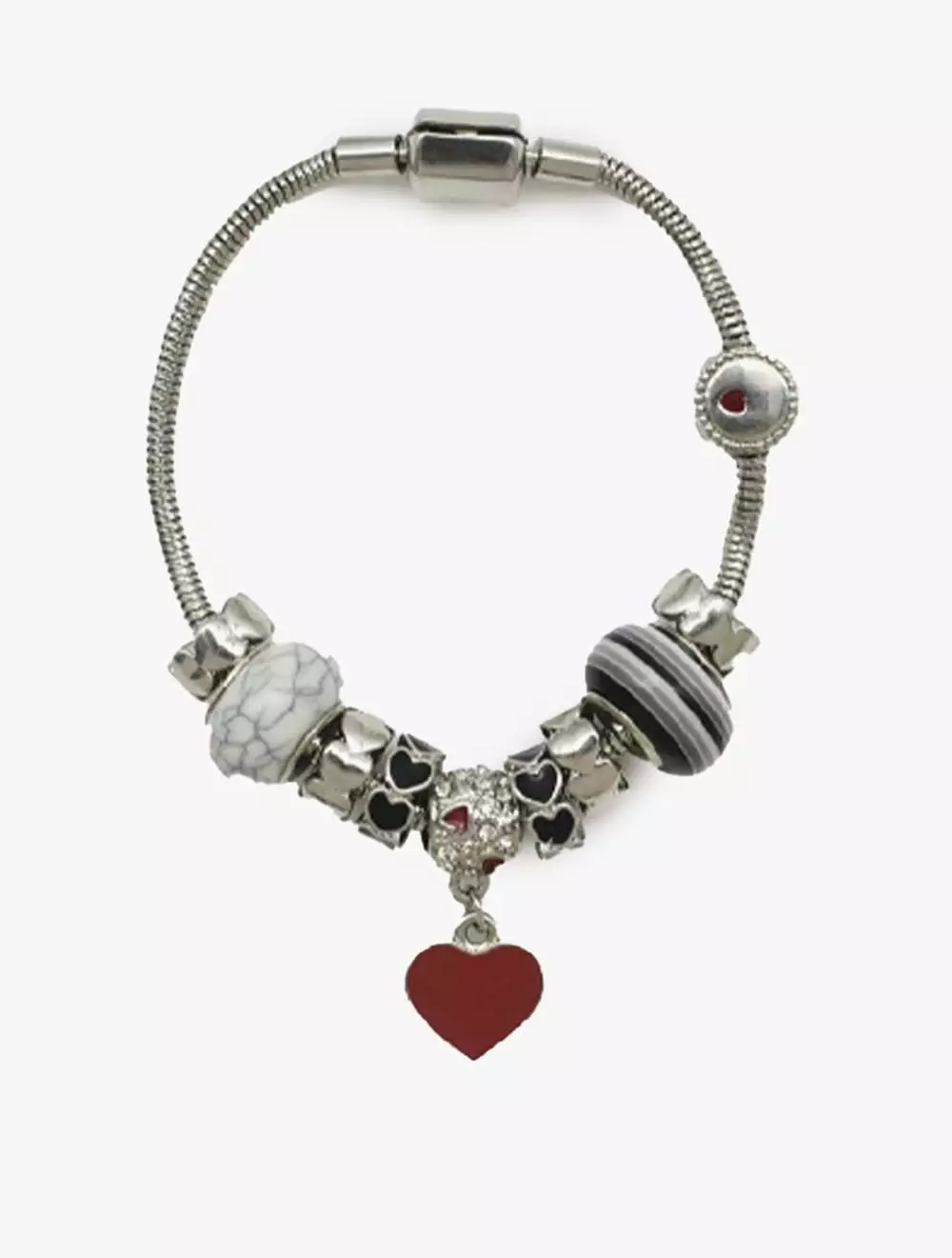 Glimmer Glam Bracelet Pastel Pink Heart Charm - GLJHWB272451