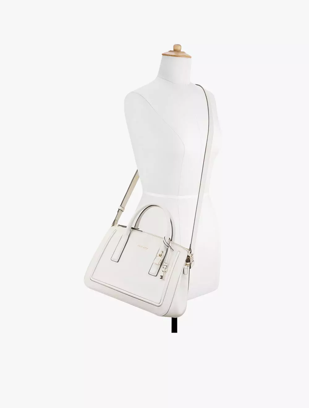 Nine West Tenely 2 Comp Satchel Womens Crossbody Bags - White