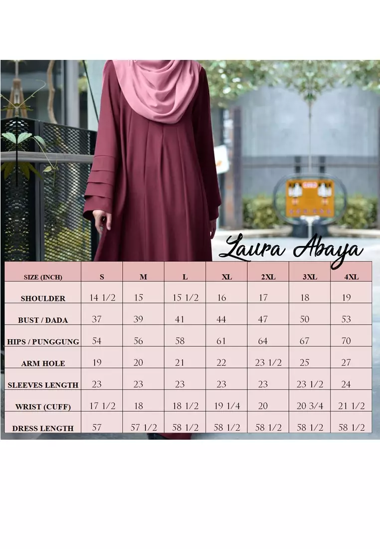 Laura Abaya Modern Layer Sleeves Loose Style in Dark Blue