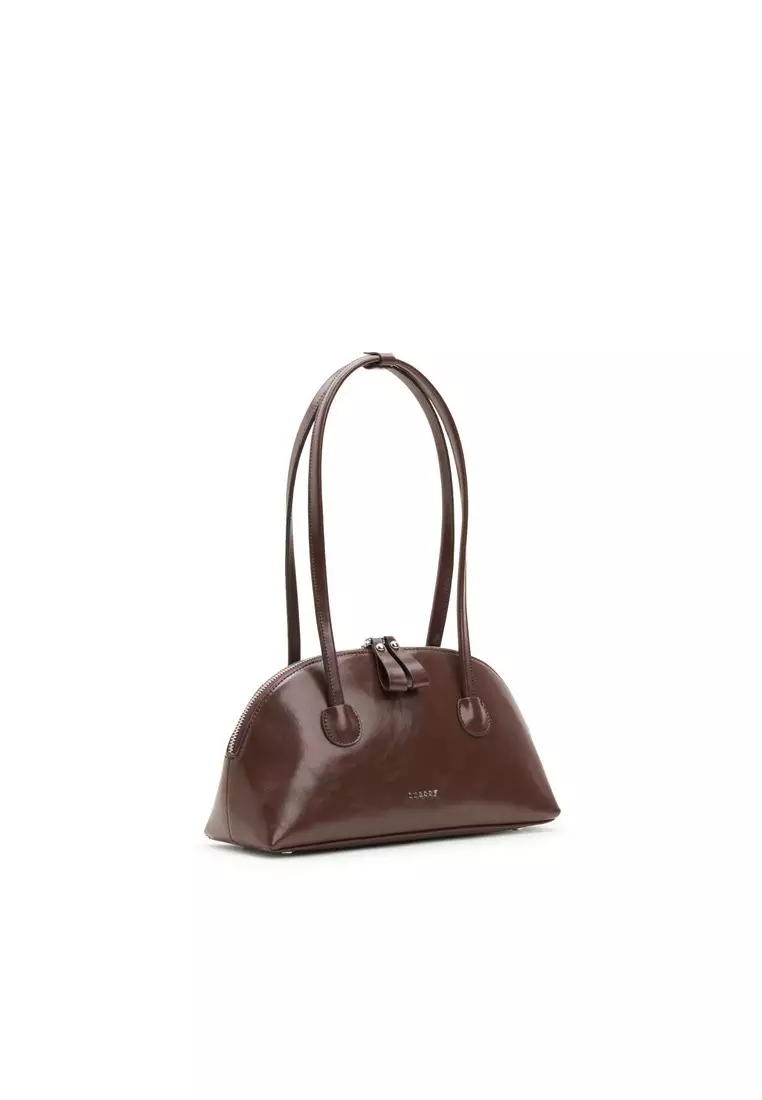 Tracey Long Strap Glossy Baguette Shoulder Bag