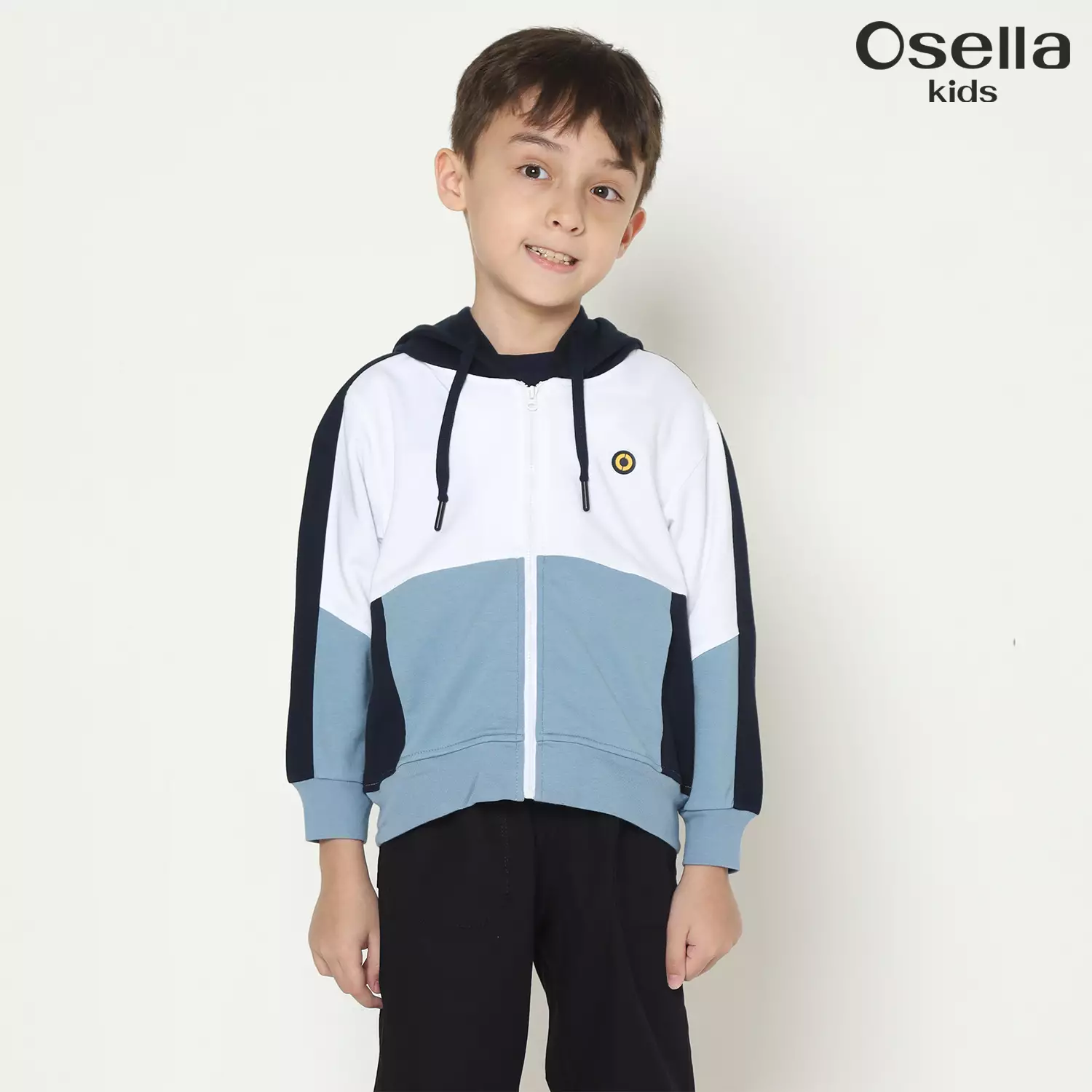 Osella Multicolor Hoodie Jacket in Aqua Blue 2261500536 | Jaket Anak Laki Laki