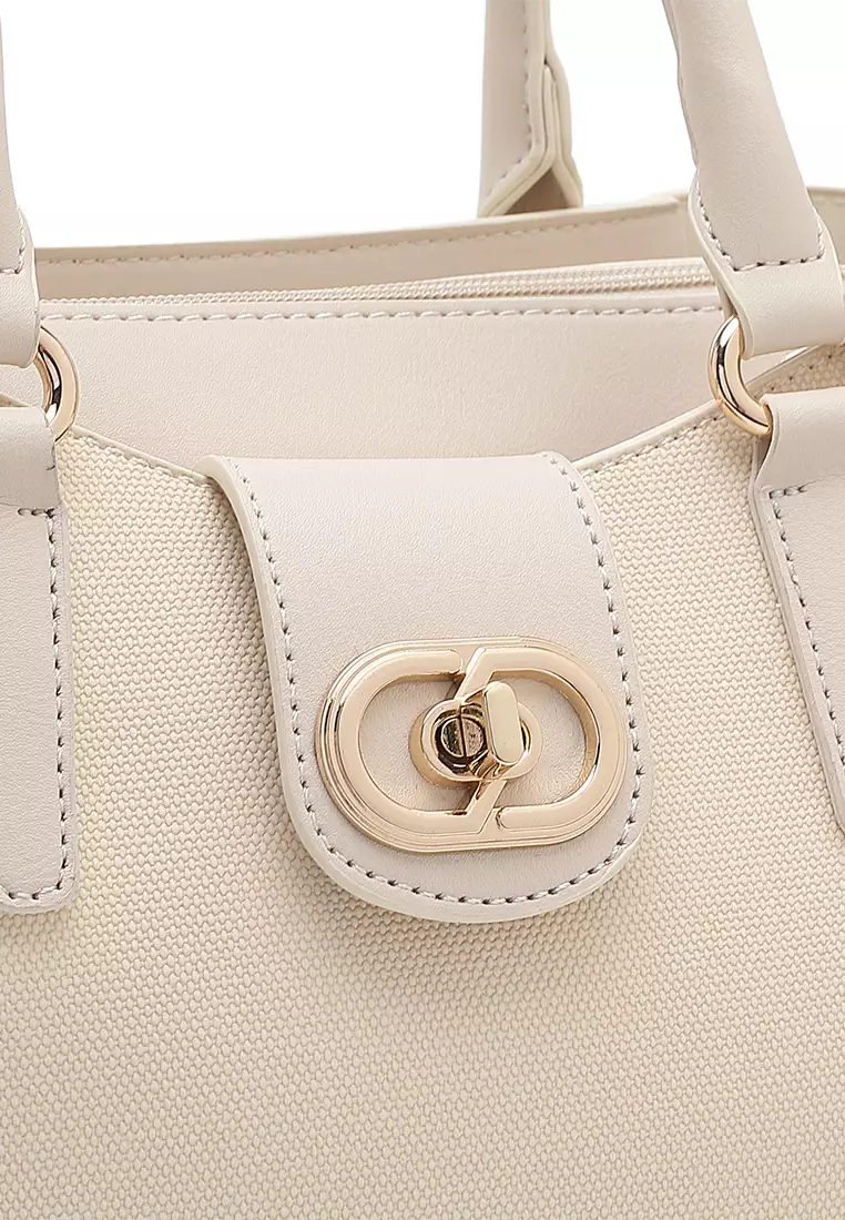 Women's Top Handle Bag / Sling Bag / Crossbody Bag - Beige