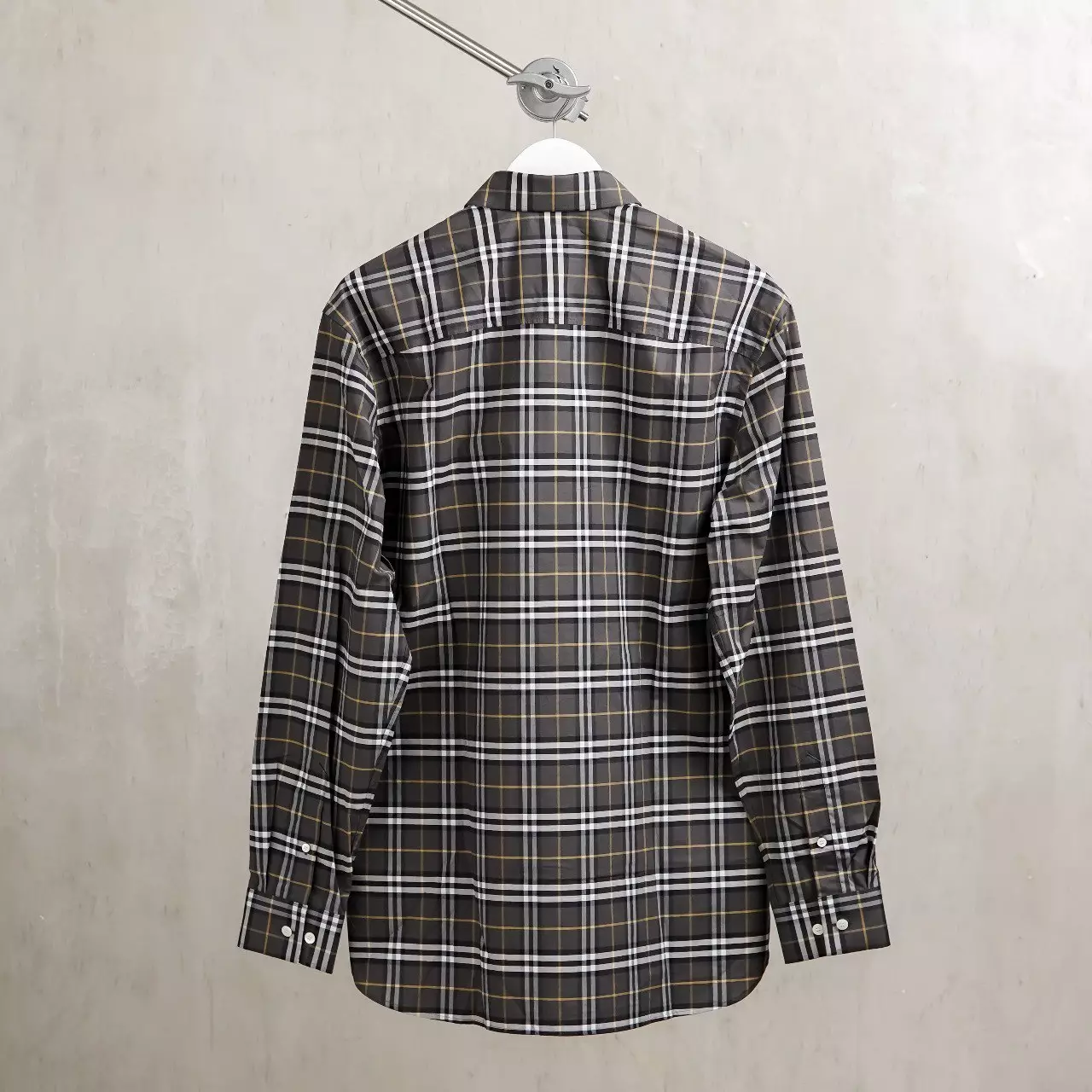 Kemeja BURBERRY CHECK STROM GREY LONG SHIRT 100% ORIGINAL
