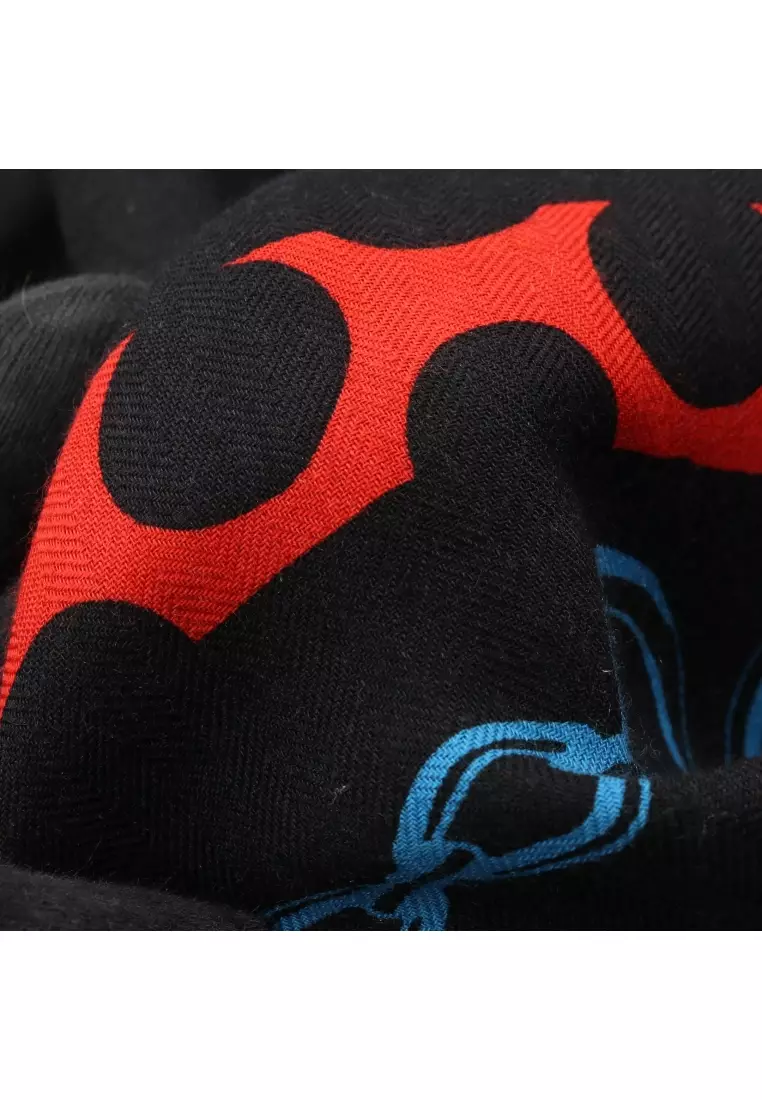 Pre-Loved Hermès Carréjean carres 140 Carre Geant LISTE EN CHAINES scarf shawl cashmere silk black multicolor