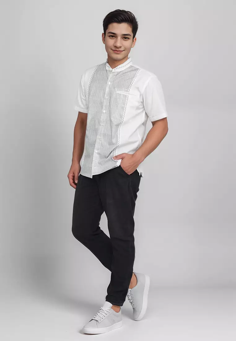 Crocodile KOKO Katun | Lengan Pendek Corak Kontemporer Kemeja | Relax Fit 1162