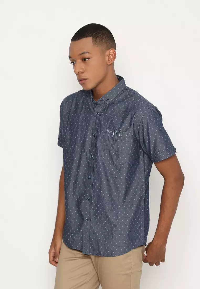 RBJ Kemeja Denim Printing Biru Regular Fit Pria