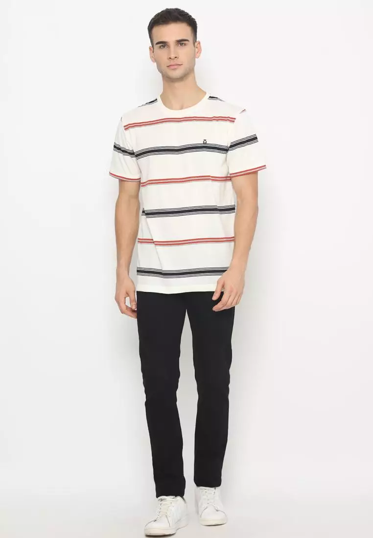 MATSUDA T Shirt Pria Kaos Stripe Motosu