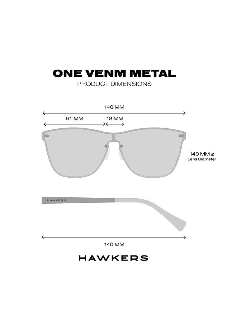 HAWKERS Gun Metal Dark ONE VENM METAL Sunglasses for Men and Women. Official Product Designed in Spain