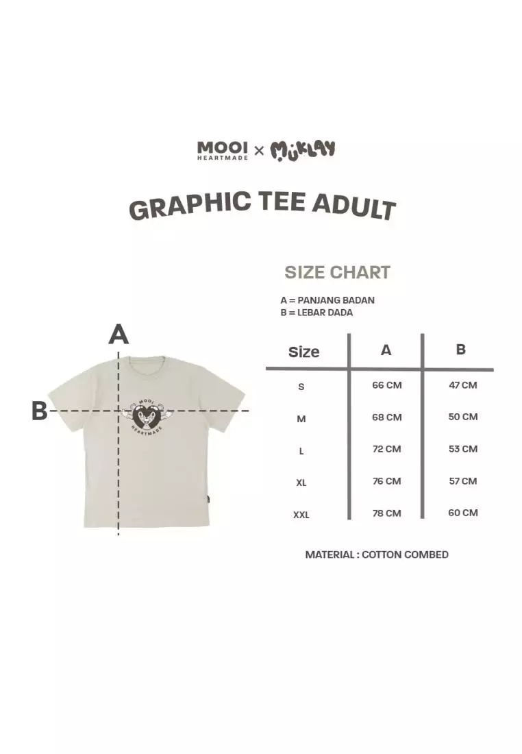 Mooi X Muklay Kaos Dewasa Unisex Graphic Tee Adult - Black