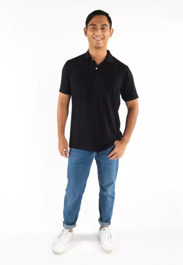 Buy Kualesa Bamboo Solid Black Polo Shirt 2023 Online | ZALORA Philippines