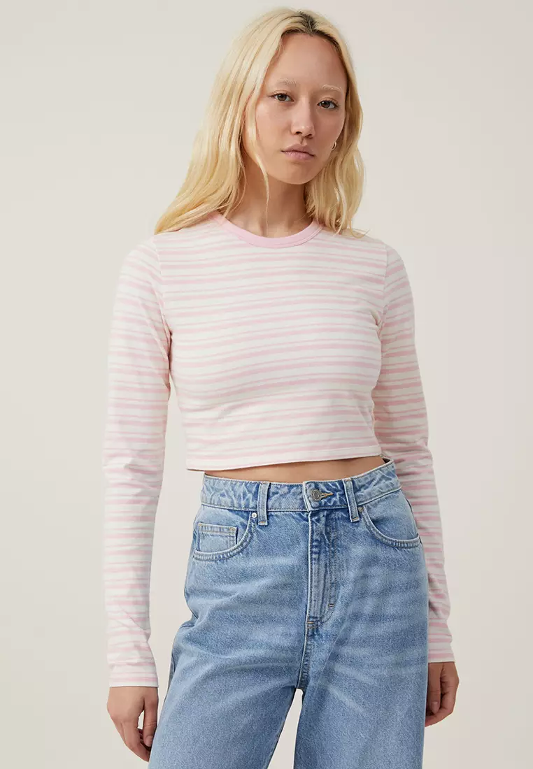 Buy Long Sleeve Crop Top White Online