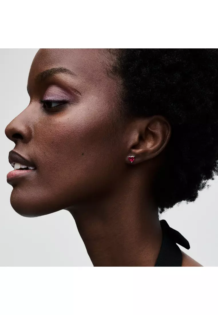 Red Heart Stud Earrings