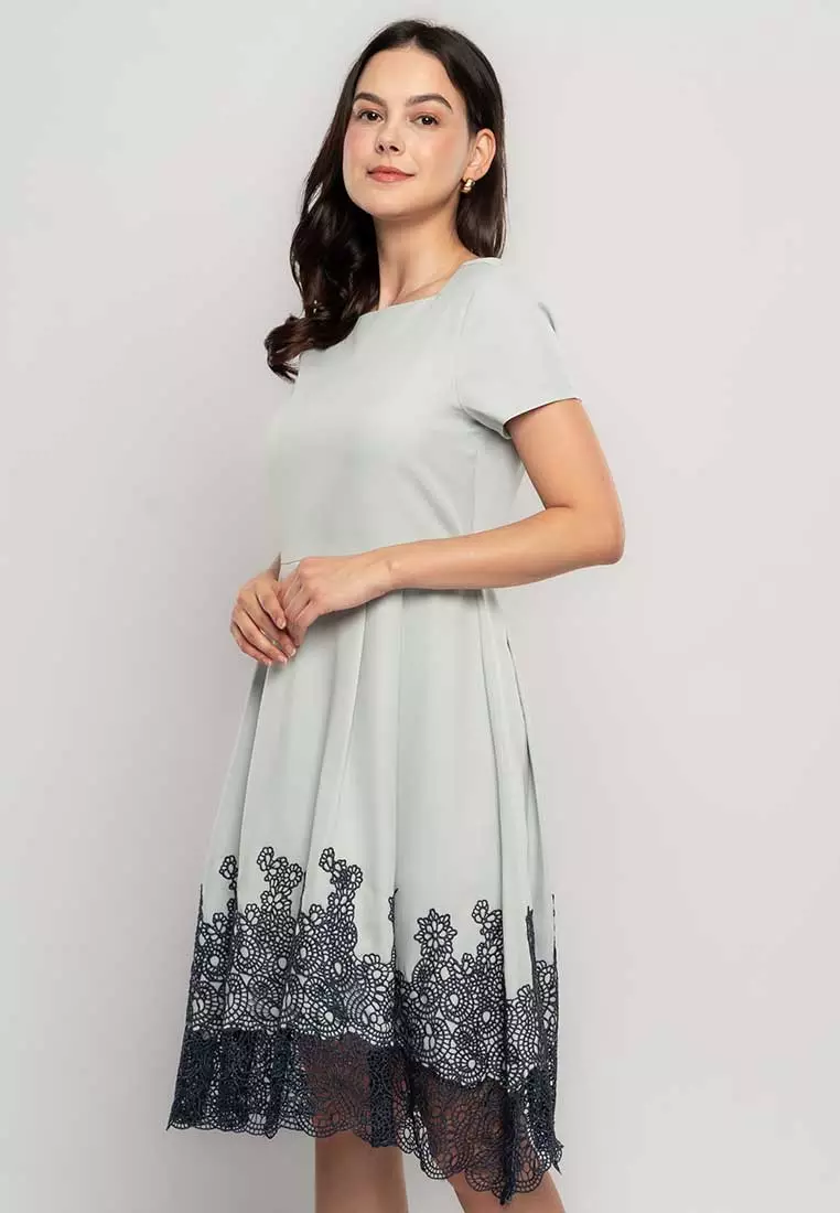 Natalie A-line Dress with Lace