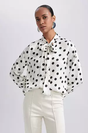 Polka dot sale sleeve top