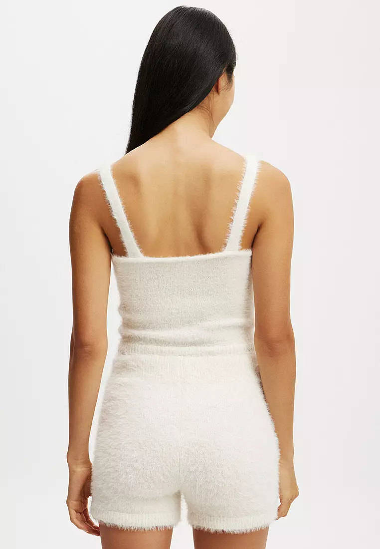 毛絨針織吊帶背心