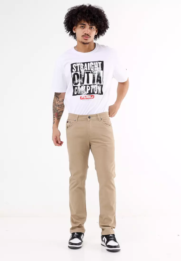 Colored Long Pants Slim Tapered Stretch