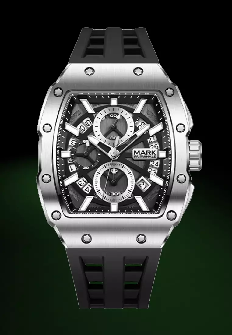 Unisex Barrel Shape Alloy Quartz Watch, 44mm, Rubber Strap