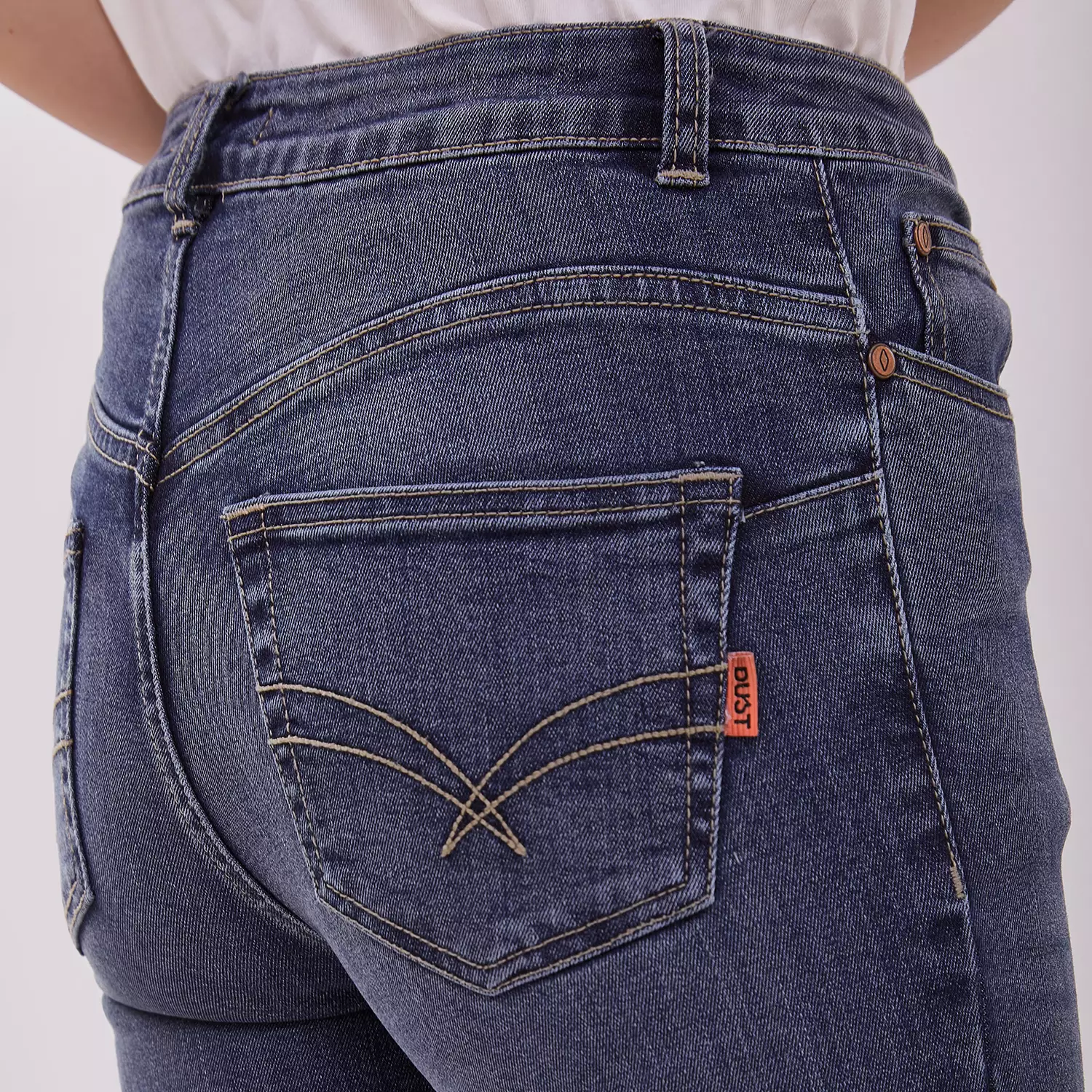 DUST Celana High Rise  Skinny Jeans Sandita Medium Dark Blue (D. 3633-HR)