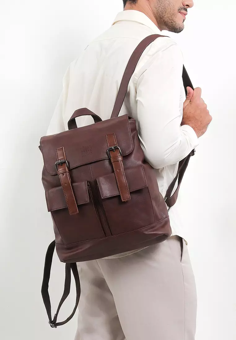 Distressed Leather Hitch Backpack
