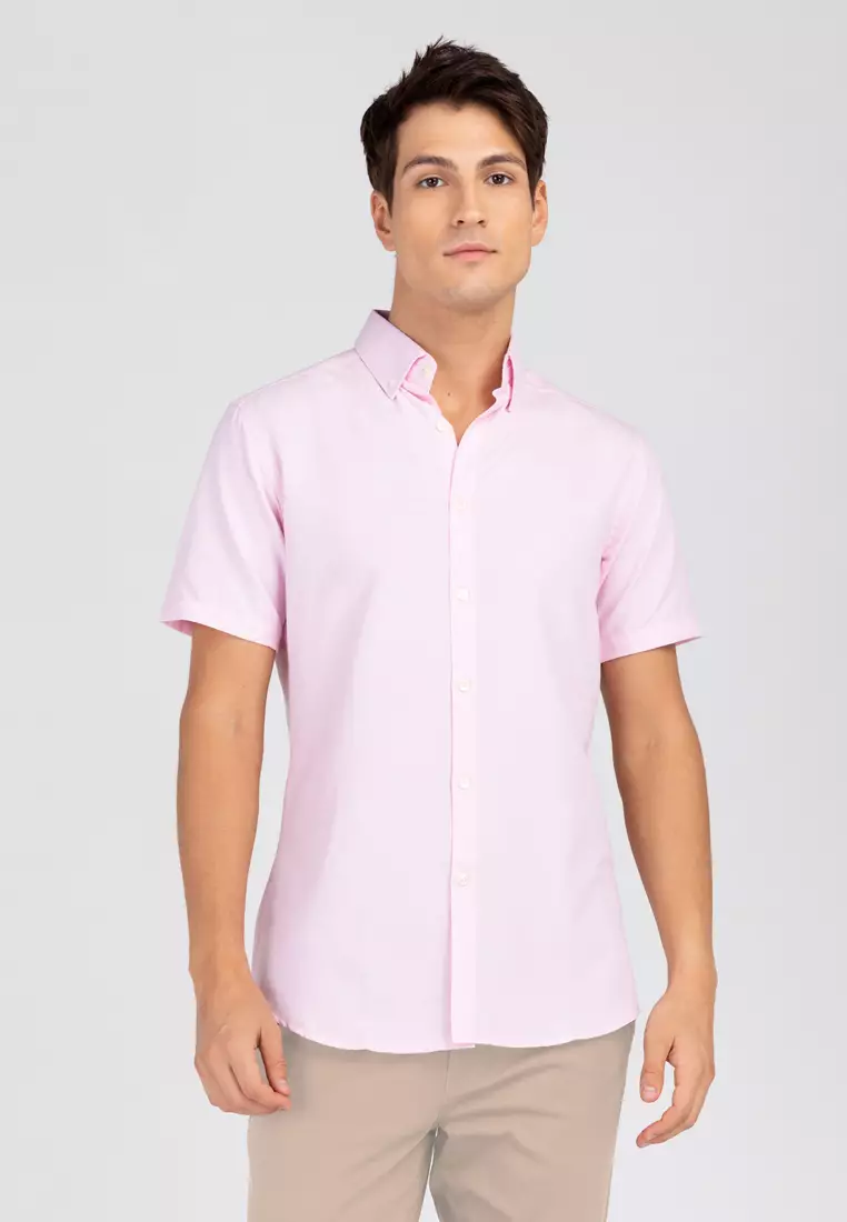 light pink mens dress shirt short sleeve