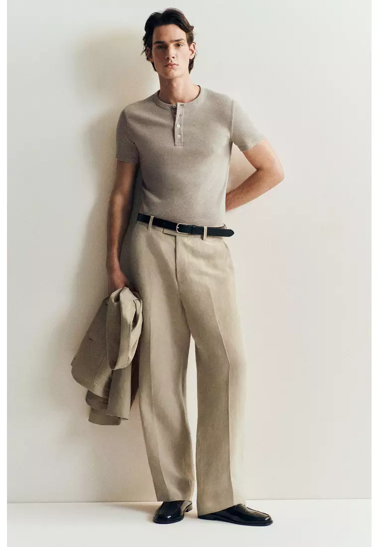 UNSTRUCTURED LINEN-BLEND BLAZER